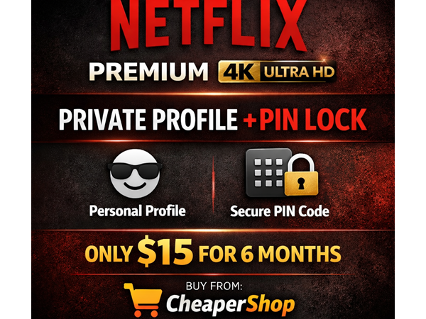 Netflix Premium 4K UHD на 6 месяцев с личным профилем и PIN