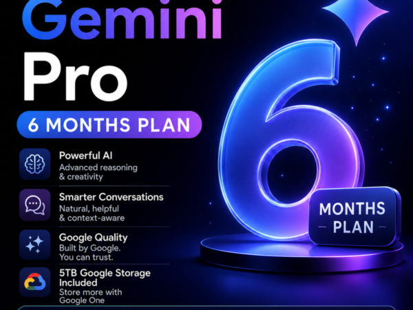 Google Gemini Pro на 6 месяцев с 5 ТБ хранилища Google